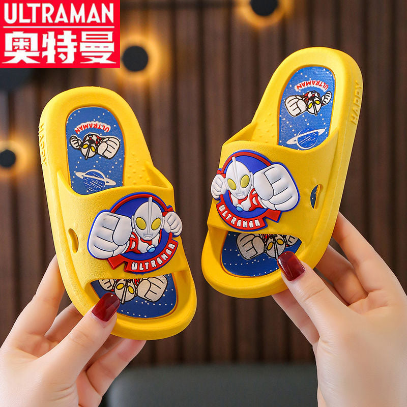 Authentic ultraman kids' slippers - summer anti-slip bath & home slides for boys and girls - baby superman sandals