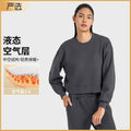New air layer crew neck casual yoga long sleeve loose fit quick-dry drapey sports sweatshirt for women daw015