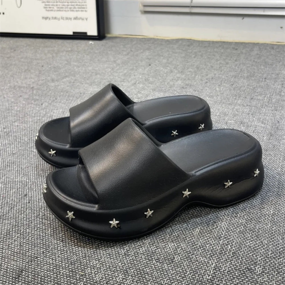 5cm thick sole slippers women's new arrivaly2k star beach shoes women's summer fashion women's shoes non-slip slippers sandals wholesale