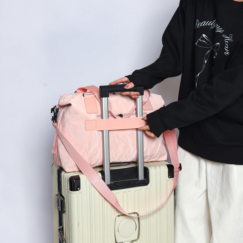 2025 new large-capacity fitness bag Korean version fashion travel storage handbag outdoor light sports swimming bag