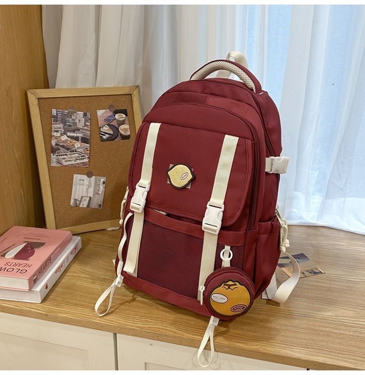 New fruit party large capacity backpack for girls, junior high school students, cute and unique design, laptop backpack