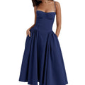 Amazon fashion cross-border women's  autumn hot style sleeveless tube top waist sexy suspender dress
