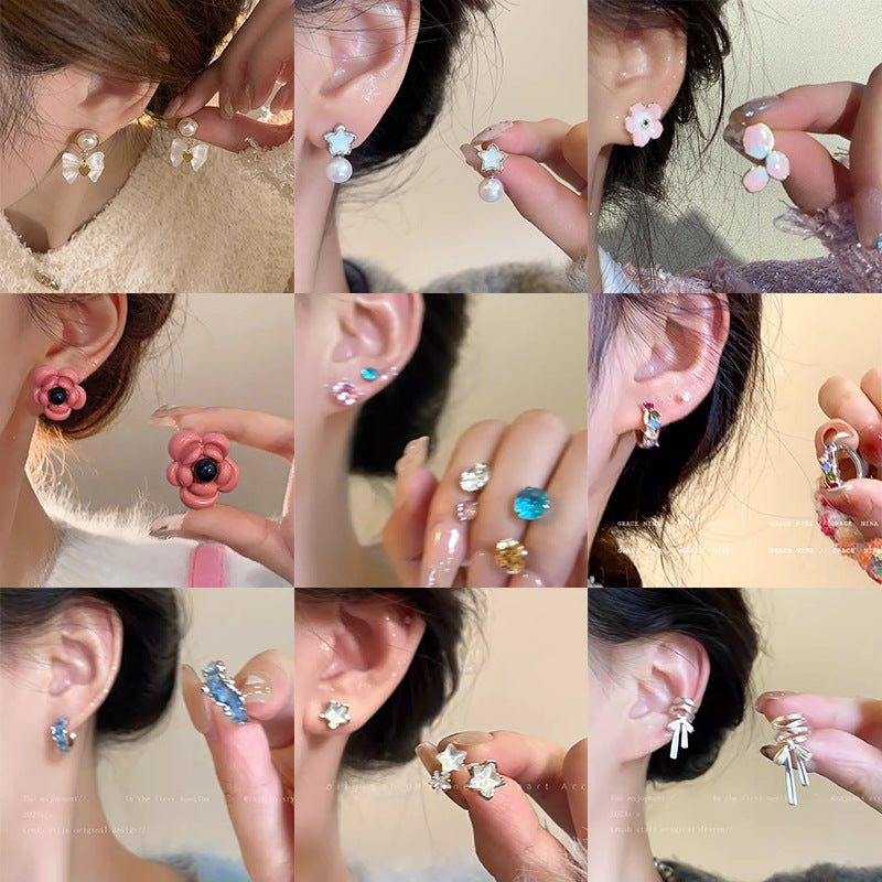 S925 silver needle niche style exquisite pearl earrings easiest for matchelegantbows earrings accessible luxuryelegantsense earrings