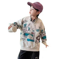 Spring autumlong sleevest-shirt boys new arrival youth student handsome casualsweatshirt men's big children's clothingtops