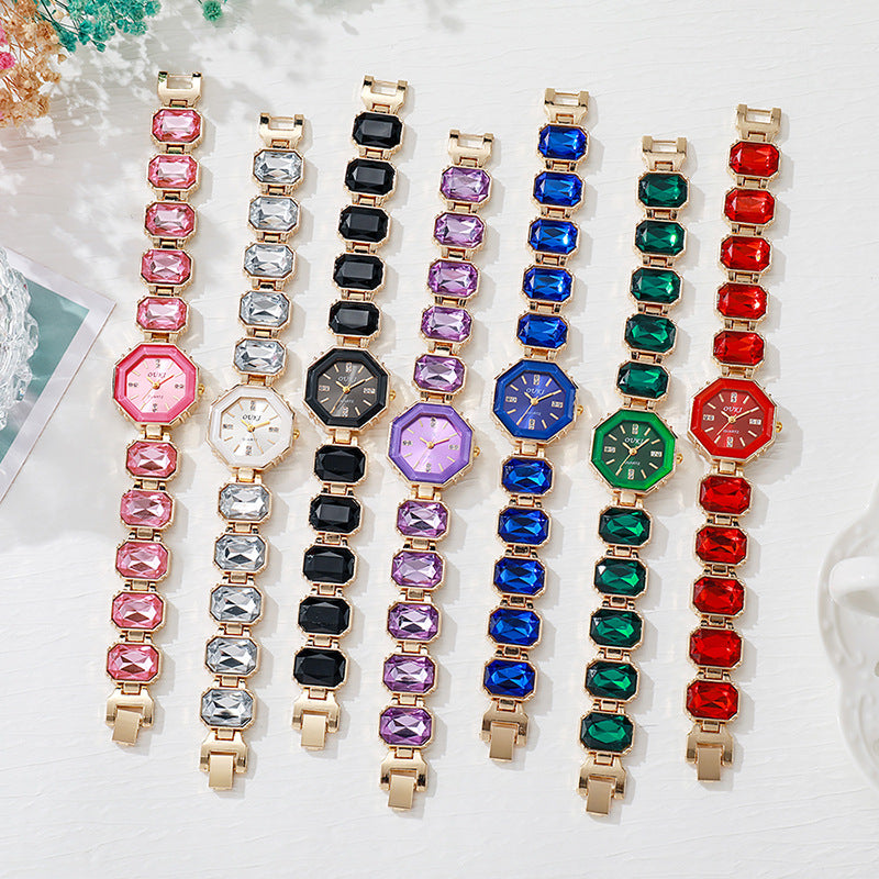 foreign trade octagonal bracelet watch women's fashion casual watch women's watch diamond-encrusted british watch manufacturer wholesale