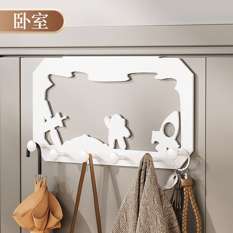 No punching of the hook behind the door, hanging hanger, strong load-bearing storage rack, wall hanging hanger on the door, door back type