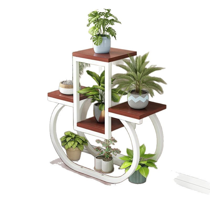 Wrought iron flower stand indoor for home balcony bay window storage living room creative succulent pothos floor-standing thickened flower stand flower pot
