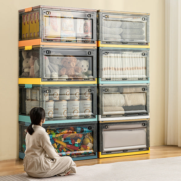 Storage Box Large Outdoor Portable Transparent Foldable Box Household Clothing Dust Locker Snacks Toys Books