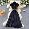 Hanxi work clothing style sleeveless shirtdress women's summer waist slimming look a-line skirt light mature eleganceworkwear style