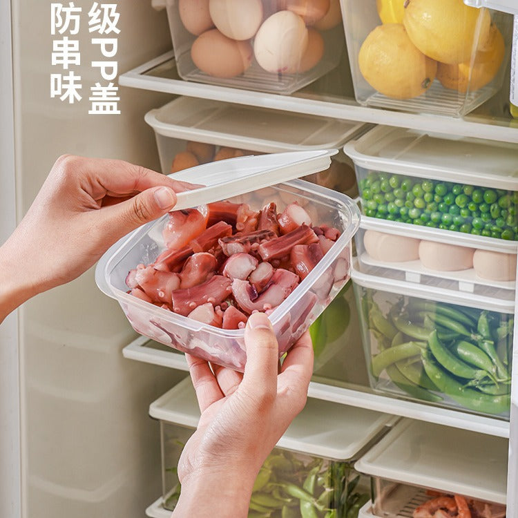 Refrigerator storage box Sealed fresh-keeping box Food grade freezer special meat frozen meat box Fruit food packing box