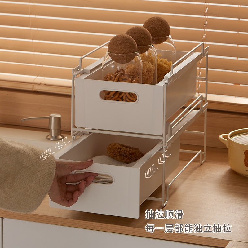 Pull-out kitchen condiment storage rack new arrival multifunctional condiment storage rack casual bowl, chopsticks and pot holder