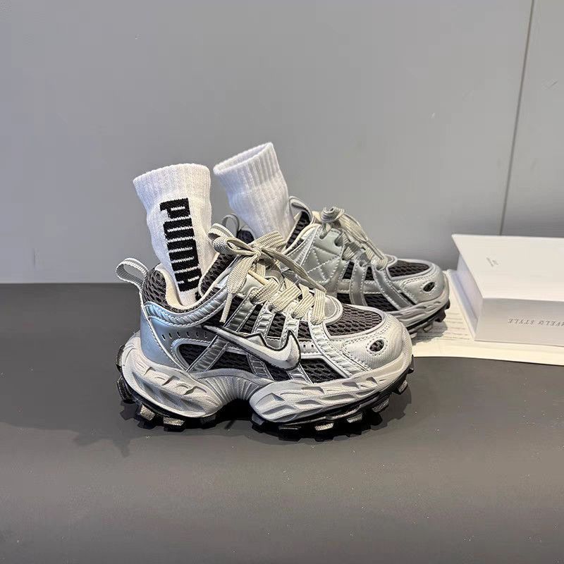 Girls' tank top dad sneakers,  spring/autumn new collection, boys' athletic shoes, lightweight kids' trendy brand pink running shoes