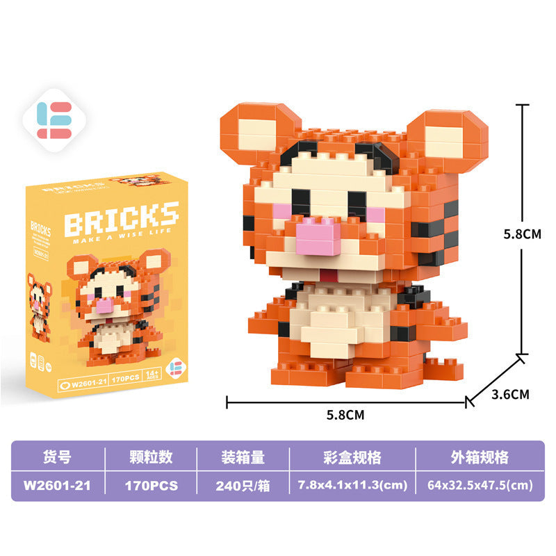 Free shipping compatible with lego micro building blocks gift cartoon figure children's educational assembly boy and girl stall toys