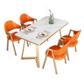Nordic light luxury negotiation table and chair combination milk tea shop imitation rock slab rectangular in stock reception table and chair combination dining table and chair