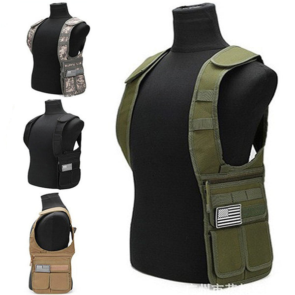 Tactical Agent Bag Double Shoulder Outdoor Vest, Portable Double Shoulder Underarm Gun Bag Outdoor Invisible Underarm Kit
