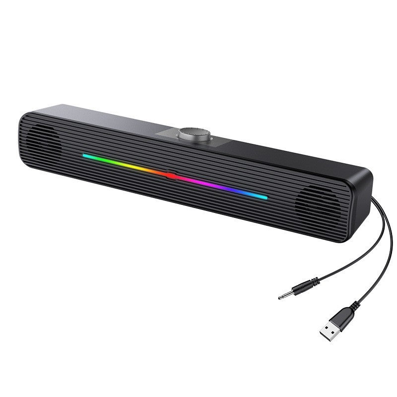 Rgb computer speakers gaming laptop desktop usb multimedia small speakers long strip illuminated subwoofer