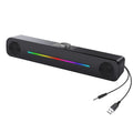 Rgb computer speakers gaming laptop desktop usb multimedia small speakers long strip illuminated subwoofer