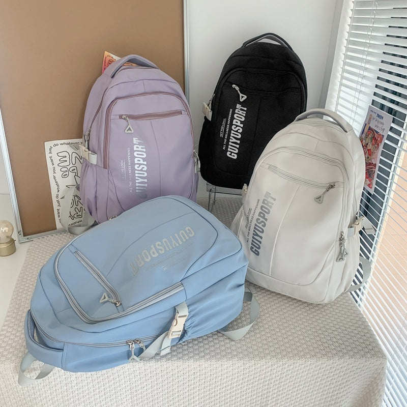 New Korean version of junior high school student schoolbag large capacity lightweight outdoor leisure bag trendy men's and women's backpack