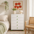 new steel low cabinet with rounded corners, freestanding five-drawer unit, wall-mounted integrated storage cabinet, kids' organizer