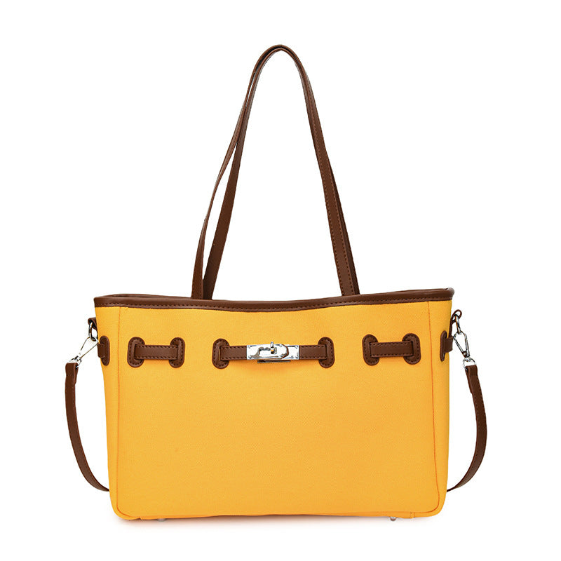 Cross-border casual Korean version canvas bag women's handbag large-capacity commuter tote bag fashion shoulder messenger bag