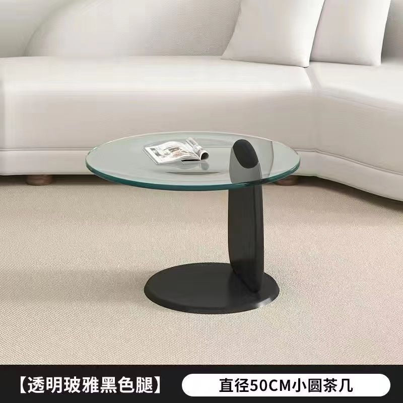 Tempered glass coffee table living room home round combination nordic popular style light luxury italian minimalist tea table small apartment