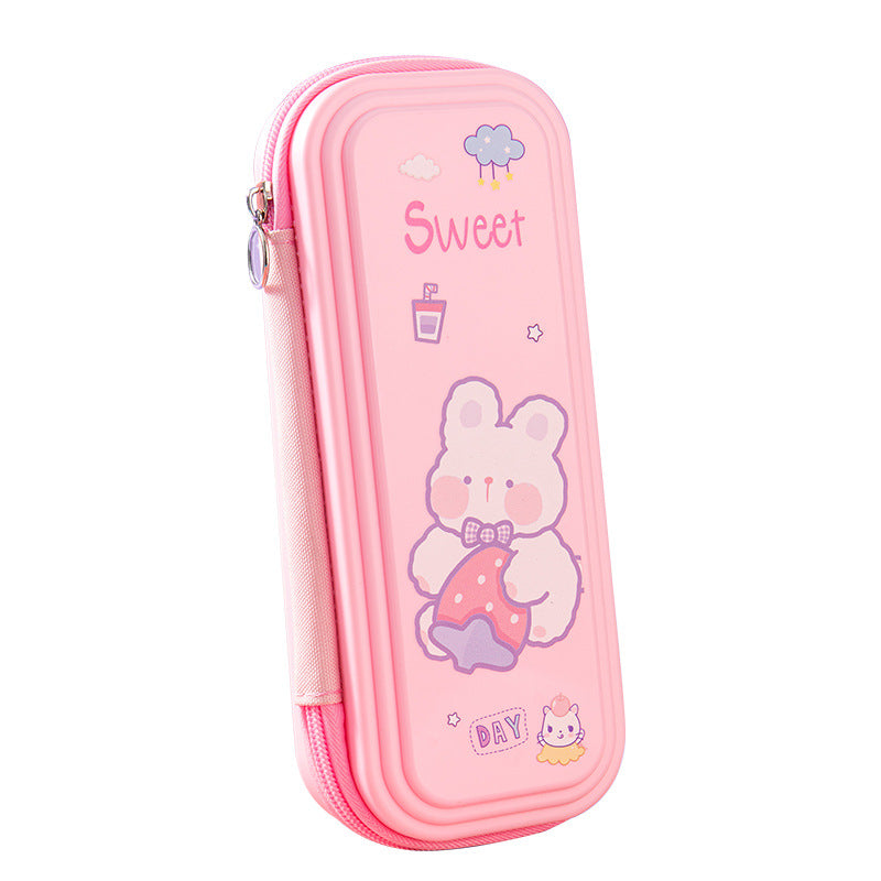 Processing custom stationery box printing logo cartoon primary school student pencil bag wholesale plastic PP waterproof large capacity pencil case