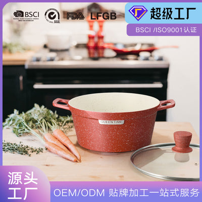 Custom oem european and american style die-cast aluminum cookware set - deep design, 10-piece kitchen utensil set, includes stockpots, saucepans, and non-stick pans