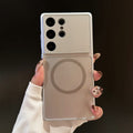 Two-tone color magnetic phone case with matte premium lens protector for samsung s26 ultra & s25 ultra