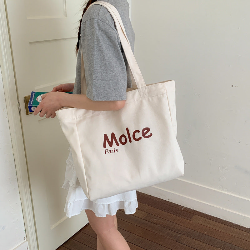 2026 hot-selling women's large capacity practical tote bag - student school bag with letter print canvas/oxford cloth