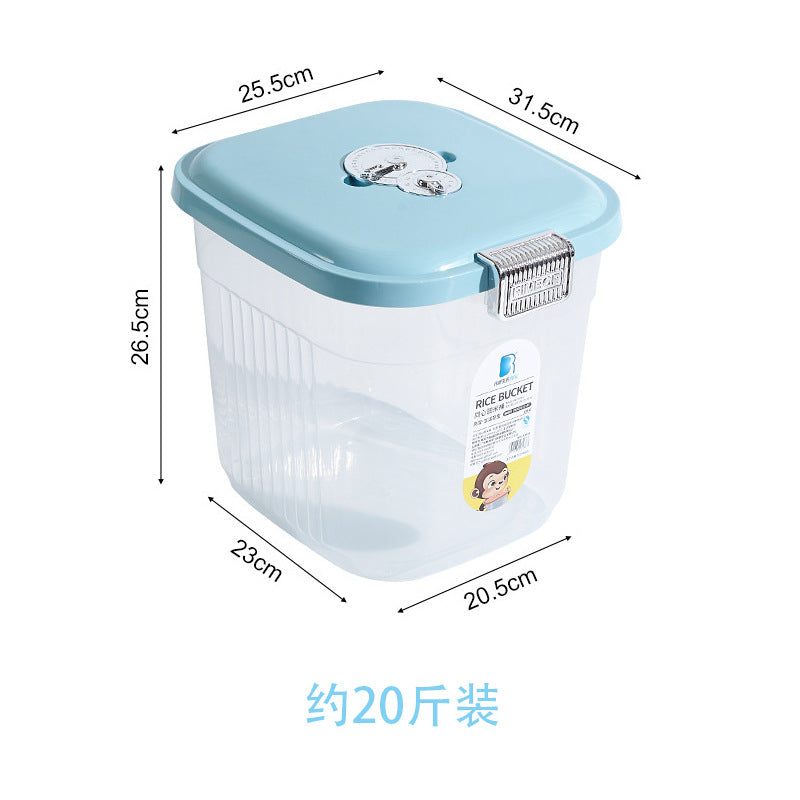 Household miscellaneous grains insect-proof and moisture-proof storage surface box with rice bucket box 25kg large capacity sealed 10kg food-grade rice bucket