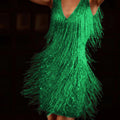 Wish amazon aliexpress 2026 new low-cut v-neck sexy sleeveless pencil midi dress with tassel detail - ins style