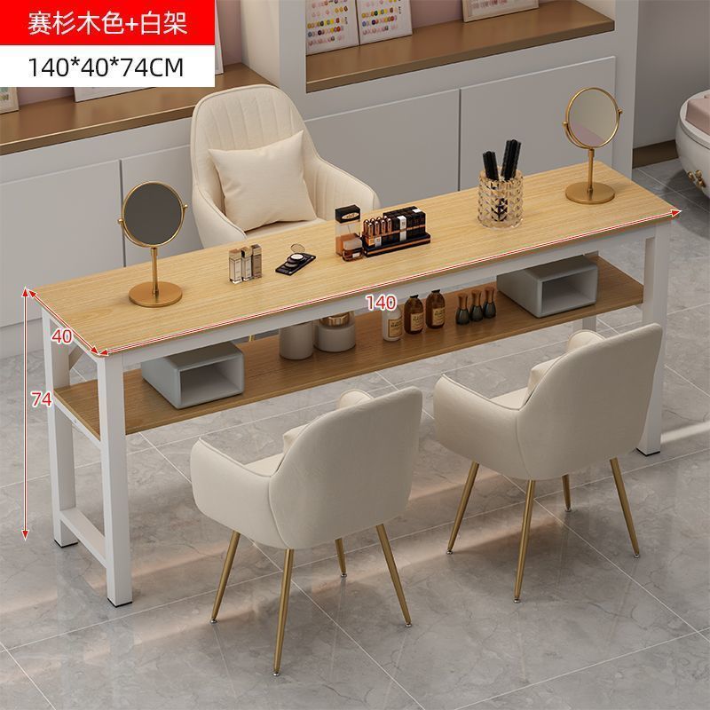 Nail art table nail art table and chair suit light luxury internet celebrity economical single japanese style imitation marble double single table