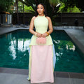 Fashion cross-border women's clothing  summer new elegant halter sleeveless shorttopssense of design skirt suit