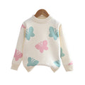 Girlsweaterfleece-linedthickened autumn winternew arrivalk-styleeasiest for matchbabyknitting bottom shirtkids styletops
