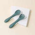 Kids' silicone fork and spoon set - baby food feeding utensils, infant training set, wholesale baby & maternity supplies