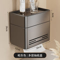 Gun gray double layer horizontal striped tissue box