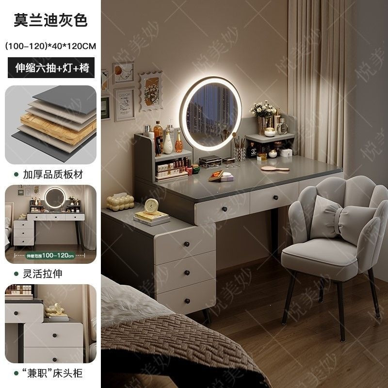 Bedroom dressing table for home chest of drawers all-in-one makeup table small apartment room multifunctional storage retractable dressing table