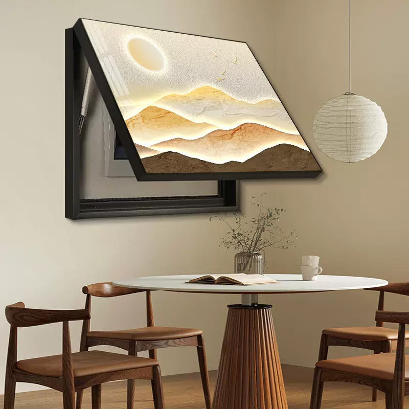 Rizhao Jinshan meter box decorative painting light luxury high sense push-pull blocking distribution box hanging painting mural