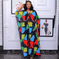 supply: chiffon digital print plus size women's african & european fashion set - robe with loose-fit pants