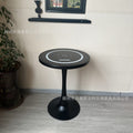 Hotel negotiation table retro dining table with wireless charging bluetooth audio all solid wood desktop small round table desk