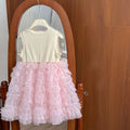 Girls' chanel-inspired dress,  summer sweet tiered dress, kids' mesh sweet tank dress, puffy skirt trend