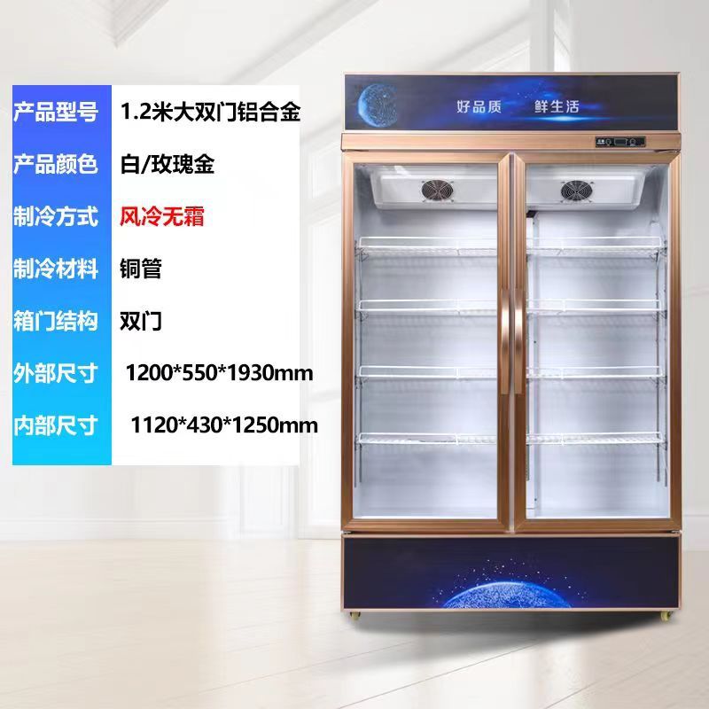 Beverage refrigerator display cabinet vertical fresh-keeping cabinet commercial large-capacity freezer single and double door commercial fresh-keeping