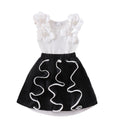 Sweet and adorable girls' sleeveless embroidered mesh dress