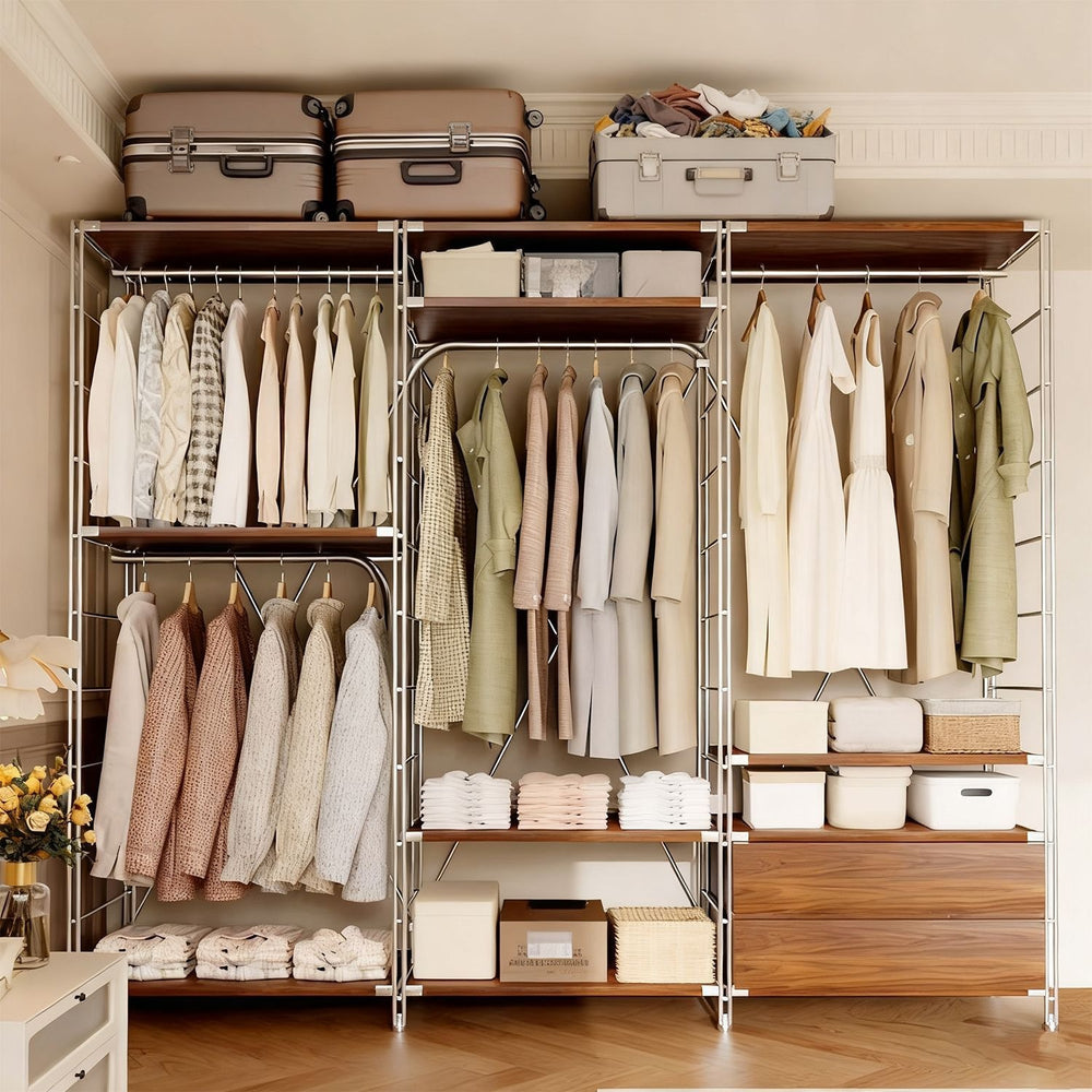 Coat rack, clothes rack, storage, walk-in closet, floor-standing wardrobe, bedroom, open japanese style clothes rack, step-in for home shelf