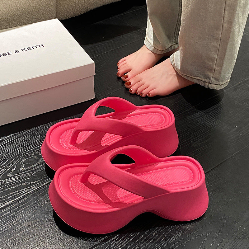 Women's flip-flops: platform wedge heel, trendy & viral, super stylish & versatile, perfect for summer, celebrity-inspired design