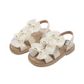 Vancahao  summer new girls' lace bow princess shoes toddler sandals kids' soft sole beach shoes