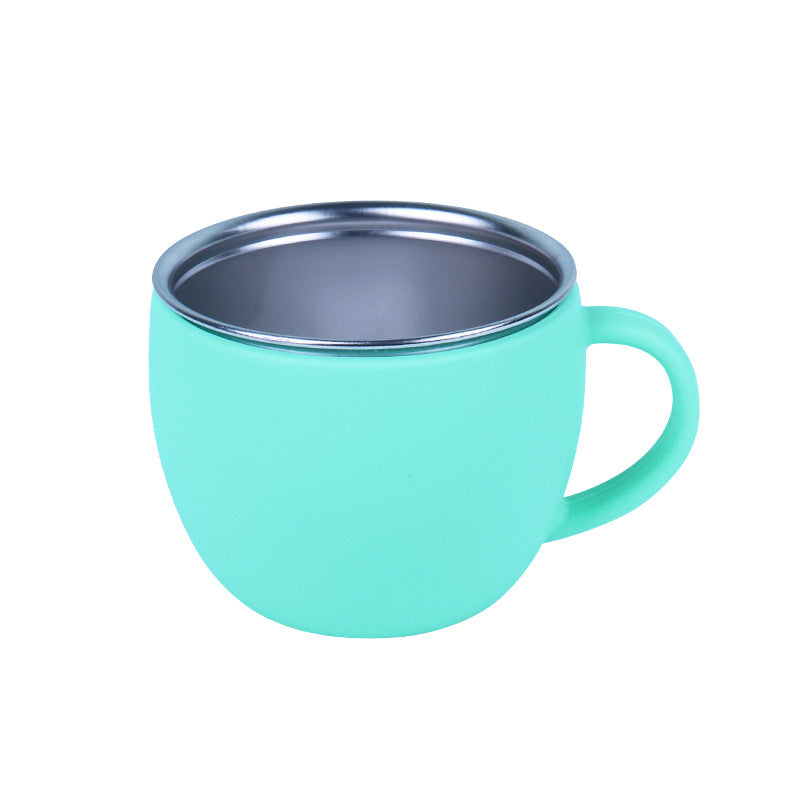 Factory new baby silicone stainless steel tableware set creative product 304 stainless steel children's silicone tableware bowl