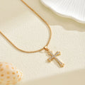 Cross necklace wholesale european and american cross-border jewelry women's stylish diamond-encrusted high-end pendant daily versatile clavicle chain