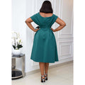 Q057 european and american clothing  new v-neck short sleeve swing dress with tie, plus size african style, cross-border e-commerce dress