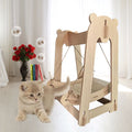 Cat hanging basket solid wood cat nest cat swing dog nest pet hammock dog cradle sleeping nest hemp rope hanging nest dog rocking bed